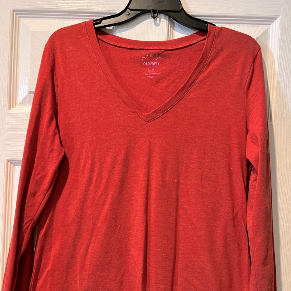 Old Navy - Pumpkin orange long sleeve tee size Large